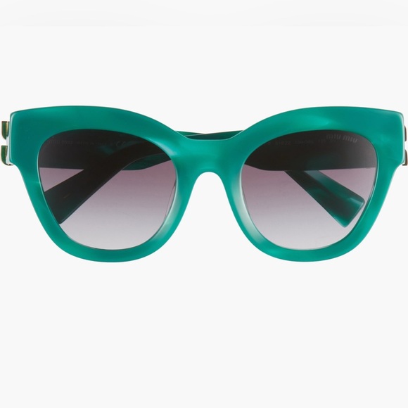 Miu Miu NEW in box Green gradient sunglasses with gold logo - Picture 2 of 2